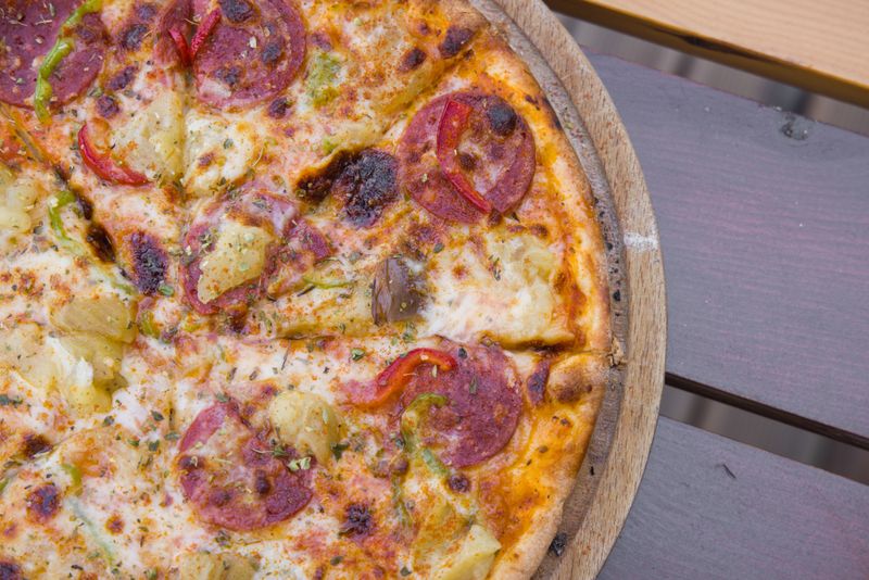 Round table BBQ Chicken pizza